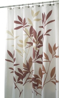 InterDesign Leaves Long Shower Curtain, Brown