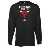 NBA adidas Chicago Bulls Primary Logo Long Sleeve T-Shirt - Black