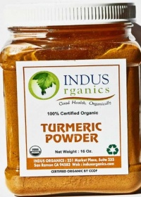 Indus Organic Turmeric (Curcumin) Powder Spice Pack 1 Lb, High Purity, Freshly Packed