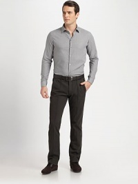 Handsomely striped for a contemporary cool feel, tailored in smooth cotton.Button-frontCottonDry cleanImported