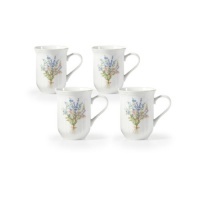 Mikasa Botanical Bouquet 14-Ounce Mug, Set of 4