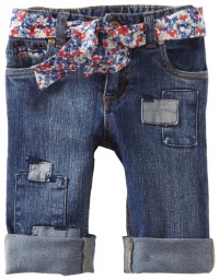 Hartstrings Baby-Girls Infant Cotton Spandex Patch Jean, Denim, 12M