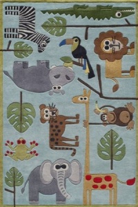 Lil Mo Whimsy Collection LMOJULMJ19BLU5070 Area Rug, 5 by 7-Feet