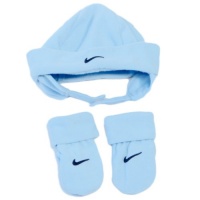 Nike Baby Set, Little, Baby Boys Hat and Mittens, Blue/Grey, Size: 18month to 4T