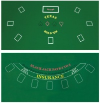 Da Vinci 2-Sided 36-Inch x 72-Inch Texas Holdem & Blackjack Casino Felt Layout