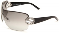 Gucci Women's 2890/S Shield Sunglasses,Ruthenium & Black Frame/Grey Gradient Lens,One Size