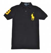 Polo Ralph Lauren Men Custom Fit Leather Big Pony Polo T-Shirt