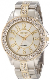 XOXO Women's XO5462 Rhinestone Accent Two-Tone Analog Bracelet Watch