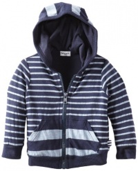 Splendid Littles Baby-Boys Newborn Chambray Mix Stripe Hood Zip Up, Navy, 3-6