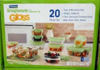 Glasslock Snapware Tempered Glass Food Storage Containers with Lids 20 Piece Set