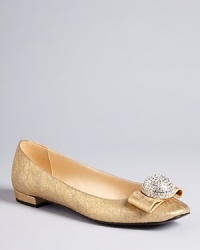 Have a ball-you can't help it in these fun and fanciful kate spade new york ballet flats, that feature glittering jeweled domed details that will keep you on your toes, whatever the occasion.