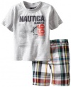 Nautica Baby-Boys Infant Njc 99 Short Set, Light Grey Heather, 18 Months