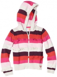 Roxy Kids Girls 2-6x Teenie Wahine - Comfy Cozy Hoody, Aurora Red Stripe, 3T