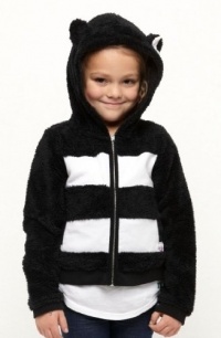 Roxy Kids Girls 2-6x Teenie Wahine Party Animal Hooded Jacket, Black/White Stripe, Small