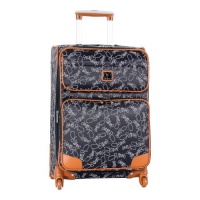 Diane Von Furstenberg Luggage Signature 24 Inch Expandable Spinner, Nude/Black, One Size