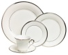 Lenox Solitaire White Platinum-Banded Bone China 20-Piece Dinnerware Set, Service for 4