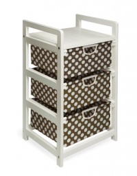 Badger Basket Lightweight Three Drawer Hamper/Storage Unit, Brown Dot