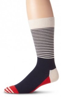 Happy Socks Men's Half Stripe 2, Navy/Red/White, 10-13