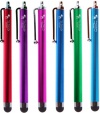 The Friendly Swede (TM) Universal Capacitive Touch Screen Stylus (Multicolor, Bundle of 6) - 2*15 Inch Stylus Lanyards & Microfiber Cloth Included - Retail Packaging