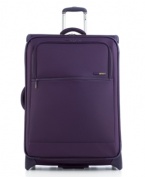 Make light of any travel situation with this lighter-than-ever carry-on suitcase from Delsey. Featuring a fully integrated frame made from lightweight memory graphite -- the same material used in golf clubs and tennis rackets -- this expandable bag makes it easy to bring your belongings anywhere. Limited lifetime warranty. (Clearance)