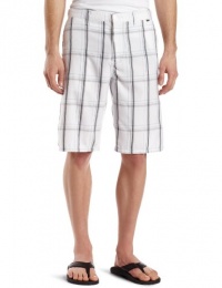 Hurley Men's Puerto Rico Plaid Walkshort, White, 32