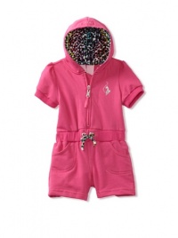 Baby Phat - Kids Baby-girls Infant Terry Hooded Romper, Pink, 18 Months