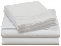 Clara Clark 1800 Regal Series 4pc Bed Sheet Set - Full (Double), White,