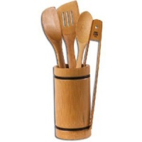 Joyce Chen 33-2029, Burnished Bamboo 5-Piece Utensil Set