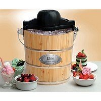 Maxi-Matic EIM-502 Elite Gourmet 4-Quart Old-Fashioned Pine-Bucket Electric/Manual Ice-Cream Maker