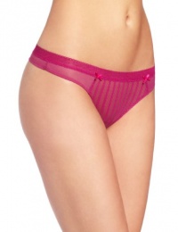 Betsey Johnson Women's Stocking Stripe Low Rise Thong, Russian Roulette, Small