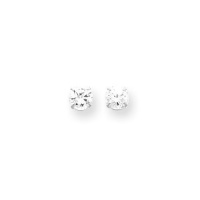 14K White Gold 3mm CZ Earrings New in Gift Box