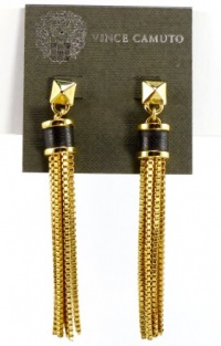 Vince Camuto Gold Tone Tassel Drop Earrings