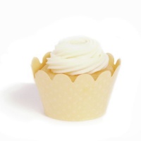 Dress My Cupcake Maya Mini Light Yellow Cupcake Wrappers, Set of 18