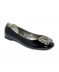 With a darling sparkle at the toe,  Adrienne Vittadin's Sapphire flats are so easy-chic.