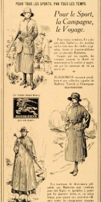 1920 Ad French Burberrys Coats Women Sport Travel Paris - Original Print Ad