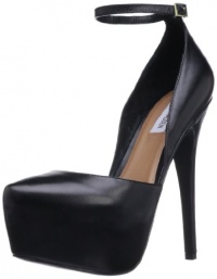 Steve Madden Women's Deeny Platform Pump,Black Leather,7 M US