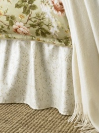 Lauren by Ralph Lauren Bedding; Yorkshire Rose Cream Tonal Vine TWIN Bedskirt