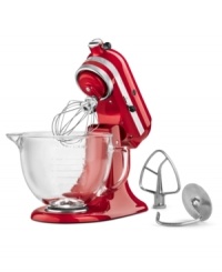 A dynamic kitchen companion, this stand mixer takes on any mixing job with professional power, and utilizes a unique tilting head design for easily bowl and content removal. One-year warranty. Model KSM155. Qualifies for Rebate