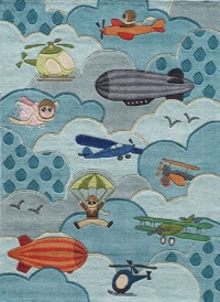 Area Rug 4x6 Rectangle Kids Sky Color - Momeni Lil Mo Whimsy Rug from RugPal