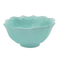 Vietri Incanto Aqua Baroque Medium Serving Bowl