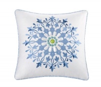 Echo Sardinia 18-Inch by 18-Inch Polyester Fill Pillow, Ease, White