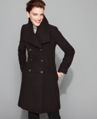 Larry Levine follows fashion's basic rule: a well-tailored coat never goes out of style! Pair with your favorite winter separates for a crisp silhouette!