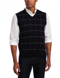 Geoffrey Beene Men's Squares Vest Sweater