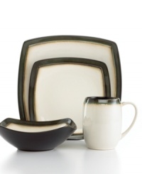 With all the right angles and stoneware that's even oven safe, Gibson's Bustamante dinnerware set offers effortless sophistication for casual modern tables. Reactive glaze adds unique depth and detail to every plate, bowl and mug.