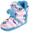 Hello Kitty Junior's Superplush Bootie with Pom Pom and Sherpa Stripe