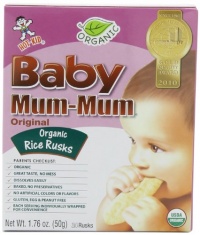 Baby Mum-Mum Organic Original Flavor Rice Biscuit, 24-pieces (Pack of 6)