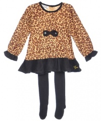 Guess Leopard Knit 2-Piece Outfit (Sizes 12M - 24M) - brown/black, 12 months