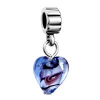 Pugster Murano Glass Bead Dangle Murano Glass Turquoise Heart Fit Pandora Bead Charm Bracelet