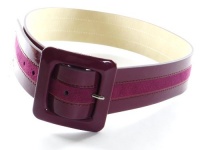 Style&Co. Wide Patent Mix Media Belt Berry Size Small