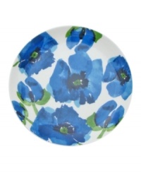 Out of the blue. A vibrant floral motif blossoms on this striking salad plate, ensuring your table is anything but garden variety. (Clearance)